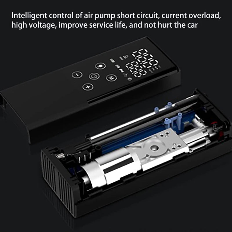 GP2 Portable Digital Touch Screen Air Pump Mini Tire Inflator with LED Light GP2 Portable Digital Touch Screen Air Pump Mini Tire Inflator with LED Light